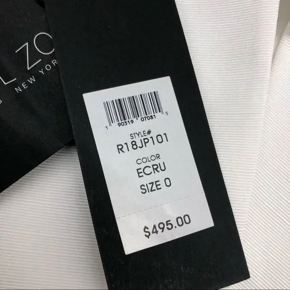 Rachel Zoe Karli Wide Leg Virgin Wool Twill Jumpsuit Sleeveless off-white/ Ecru - Picture 7 of 8